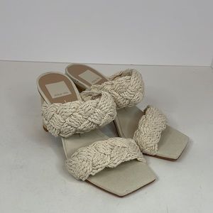 New Women’s Dolce Vita Play Chunky Heels Ivory Rope Size 6
